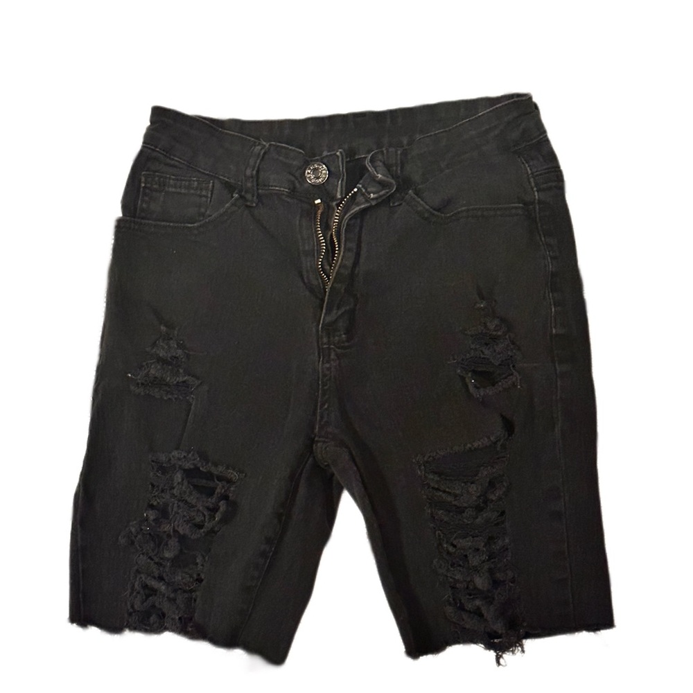 Black shorts with rips